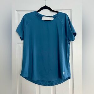 Women’s Under Armour Open Back Athletic Shirt - Blue Large